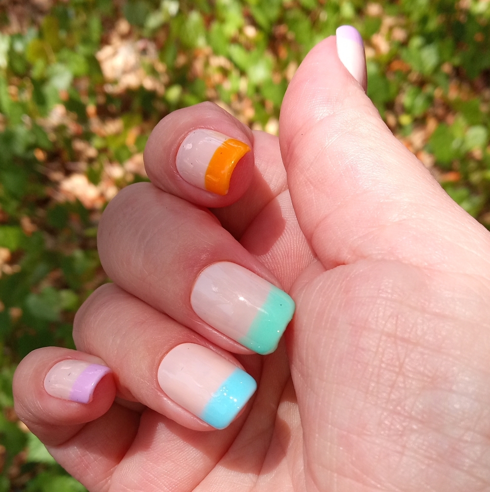 Pastel 🌈 Rainbow Tips 24pc Press-On Nail Set (Made to Order)